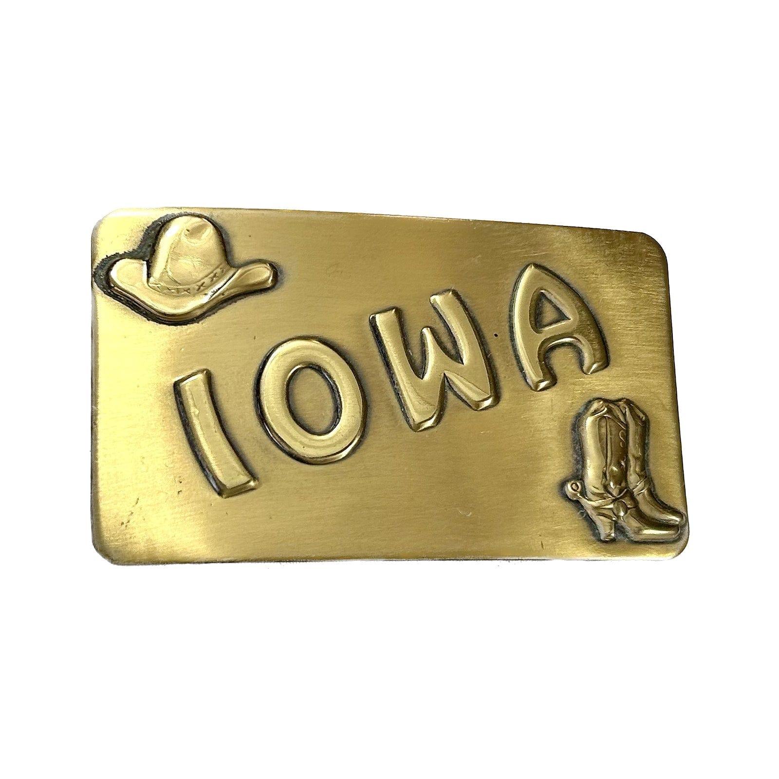 Rockmount Clothing Vintage Brass Iowa State Buckle - Rockmount Clothing