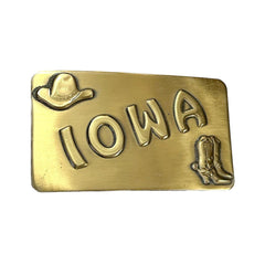 Rockmount Clothing Vintage Brass Iowa State Buckle - Rockmount Clothing