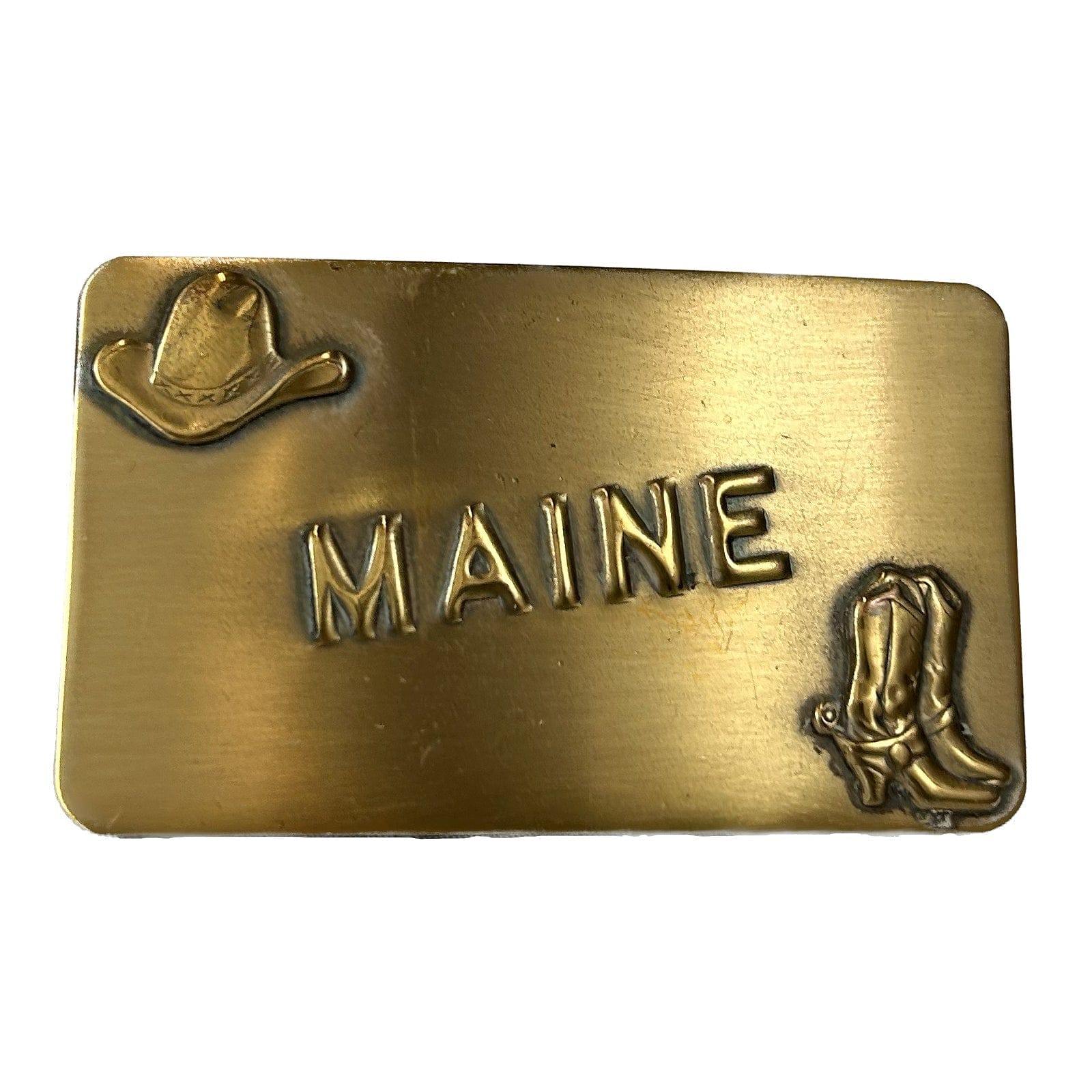 Rockmount Clothing Vintage Brass Maine State Buckle - Rockmount Clothing