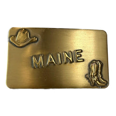 Rockmount Clothing Vintage Brass Maine State Buckle - Rockmount Clothing