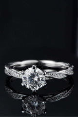 1 Carat Moissanite 925 Sterling Silver Ring - Trendsi - Flyclothing LLC