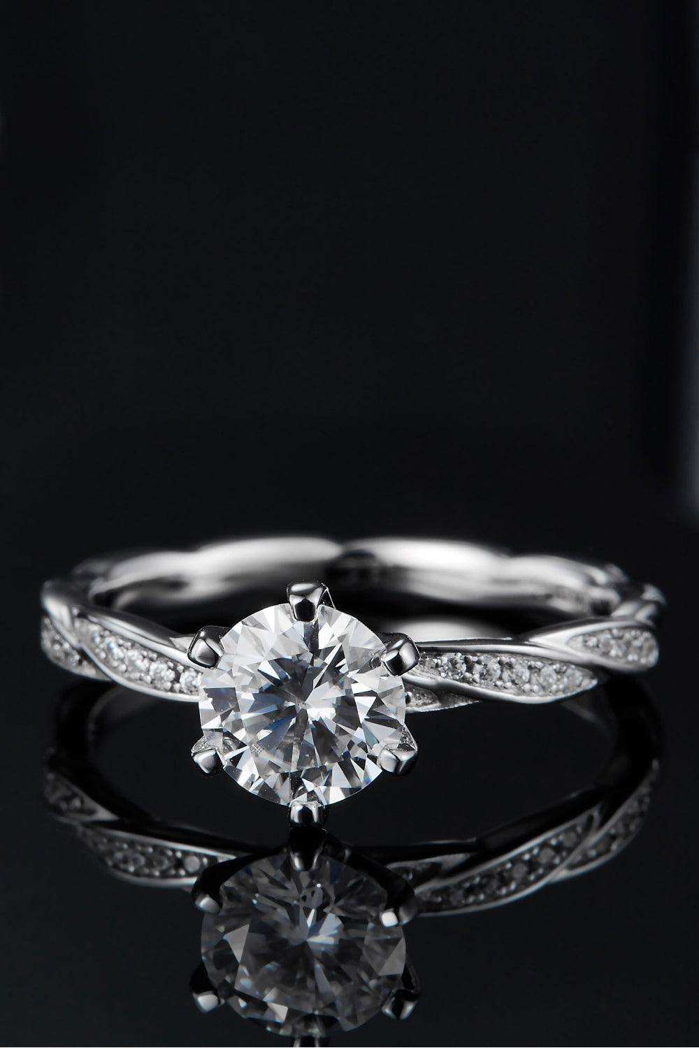 1 Carat Moissanite 925 Sterling Silver Ring - Trendsi - Flyclothing LLC