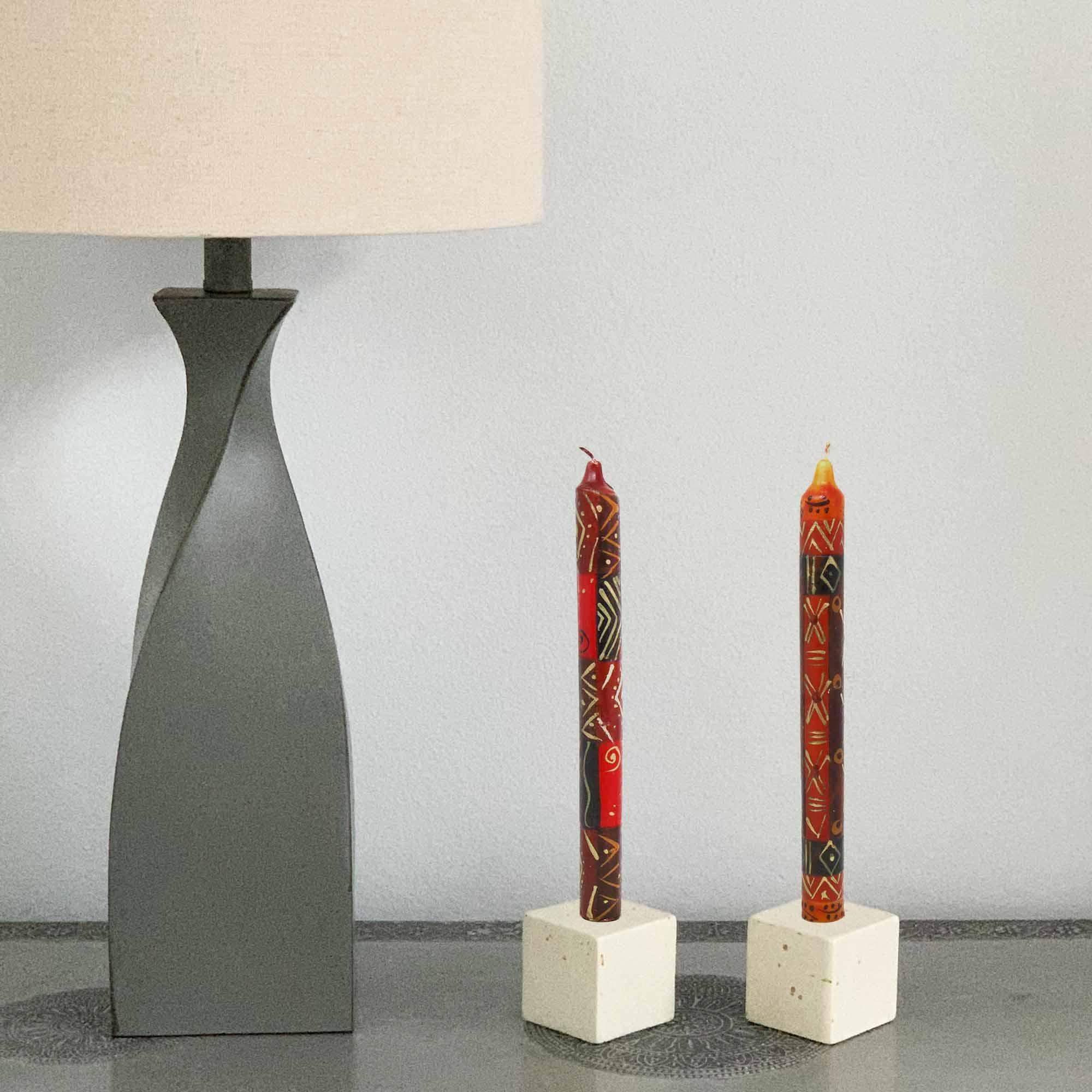 Set of Three Boxed Tall Hand-Painted Candles - Bongazi Design - Nobunto - Nobunto - Flyclothing LLC