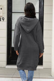 Button Up Long Sleeve Hooded Cardigan with Pockets - Trendsi