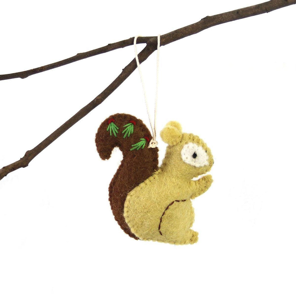 Hand Felted Christmas Ornament: Squirrel - Global Groove (H) - Global Groove