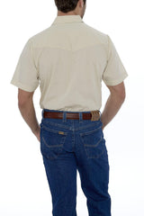 Ely Cattleman Mens S/S Ecru Solid Snap Shirt - Flyclothing LLC