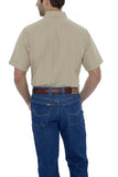 Ely Cattleman Mens S/S Khaki Tone On Tone Snap Shirt - Ely Cattleman