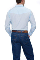 Ely Cattleman Mens L/S Blue Tone On Tone Snap Shirt - Ely Cattleman - Flyclothing LLC