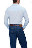 Ely Cattleman Mens L/S Blue Tone On Tone Snap Shirt - Ely Cattleman
