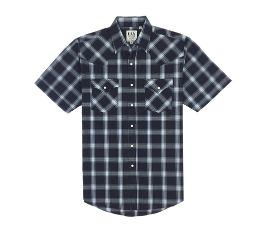 Ely Cattleman Black Plaid short sleeve plaid shirt - Flyclothing LLC