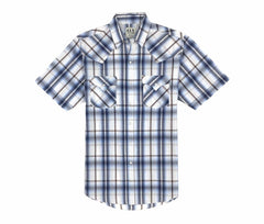 Ely Cattleman Chambray Plaid short sleeve plaid shirt - Ely Cattleman
