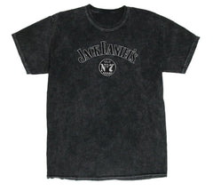 Jack Daniel's Mens S/S Black Vintage Mineral Wash Logo Tee Shirt - Jack Daniels Clothing