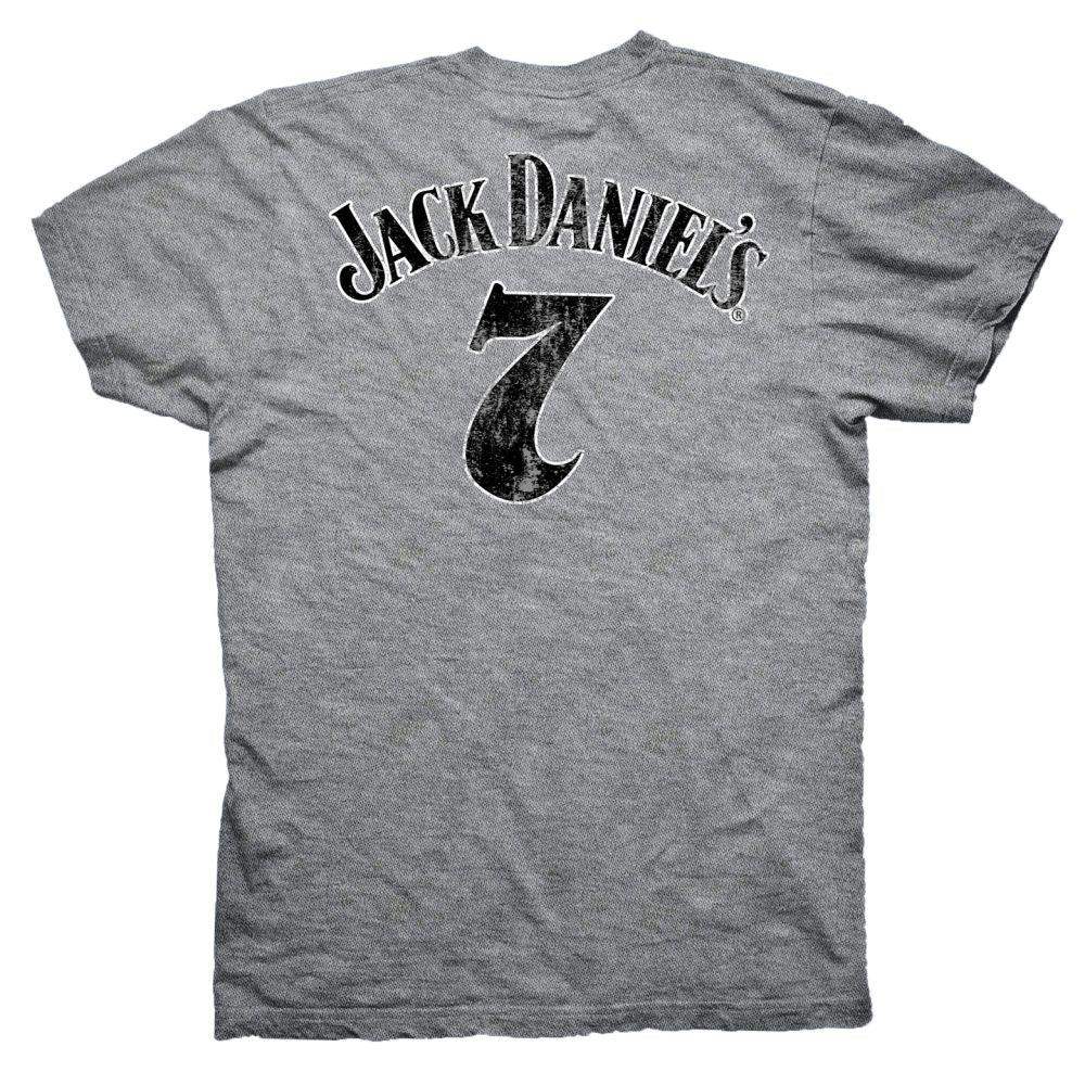 Jack Daniel's Gray Distressed Logo Mens T-Shirt - Jack Daniels Clothing - Flyclothing LLC