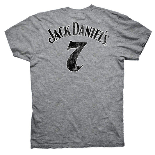Jack Daniel's Gray Distressed Logo Mens T-Shirt - Jack Daniels Clothing