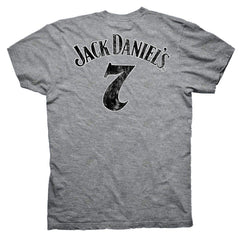 Jack Daniel's Gray Distressed Logo Mens T-Shirt - Jack Daniels Clothing