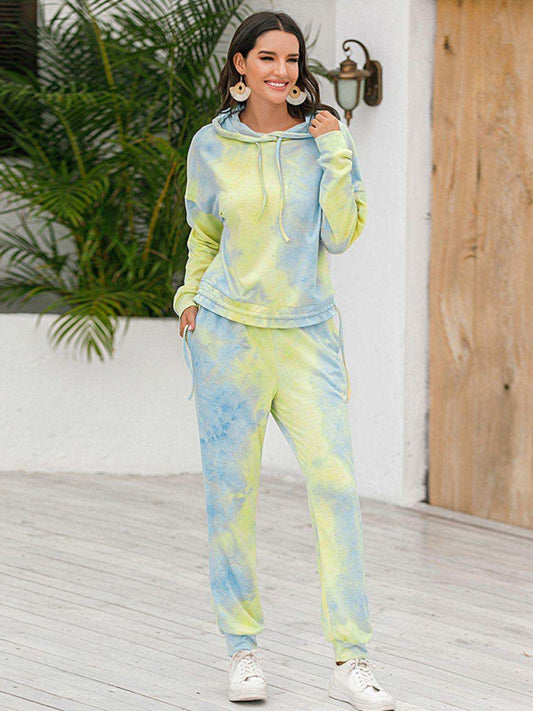 Tie-Dye Hoodie and Pants Set - Trendsi - Flyclothing LLC