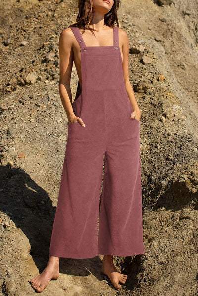 Pocketed Wide Leg Overall - Trendsi - Flyclothing LLC
