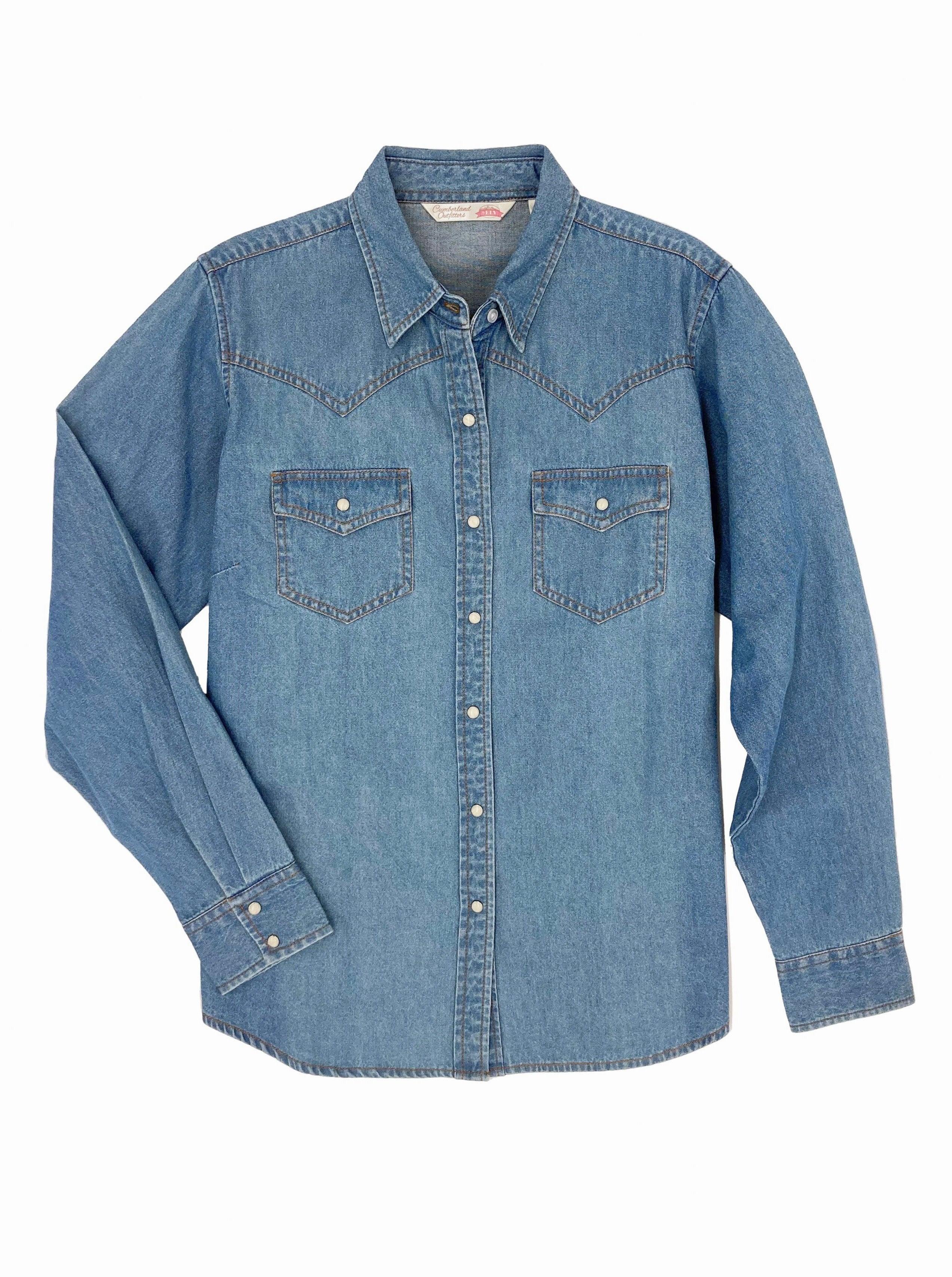 Ely Cattleman Women's Bleach Washed Denim Shirt - Ely Cattleman