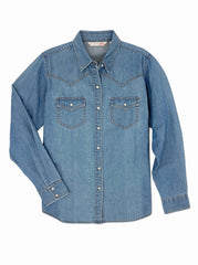 Ely Cattleman Women's Bleach Washed Denim Shirt - Ely Cattleman
