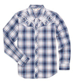 Ely Cattleman Women's Plaid Western Snap Shirt with Embroidery - Ely Cattleman