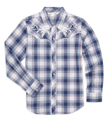 Ely Cattleman Women's Plaid Western Snap Shirt with Embroidery - Ely Cattleman