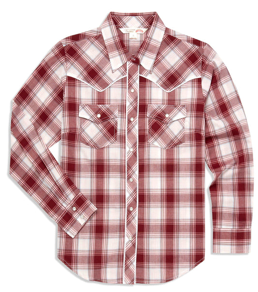 Ely Cattleman Women's Plaid Western Snap Shirt with Piping - Ely Cattleman
