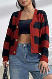 Striped Button Up Dropped Shoulder Cardigan - Trendsi - Flyclothing LLC