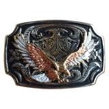 Silver & Black Tri-Tone Eagle Western Belt Buckle - Rockmount Clothing - Flyclothing LLC