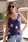 Star V-Neck Knit Tank - Trendsi