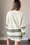 Striped Button Down Cardigan - Trendsi