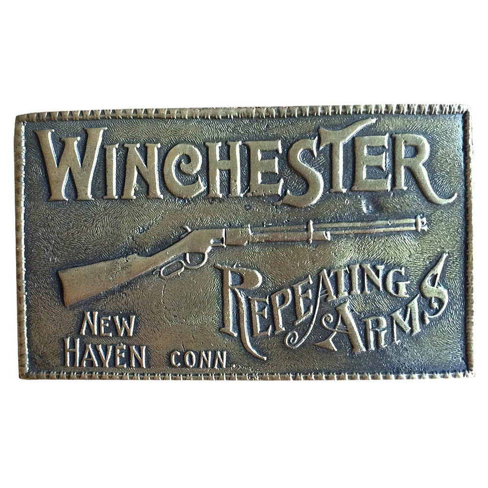 Vintage Winchester Repeating Arms Brass Western Belt Buckle - Flyclothing LLC
