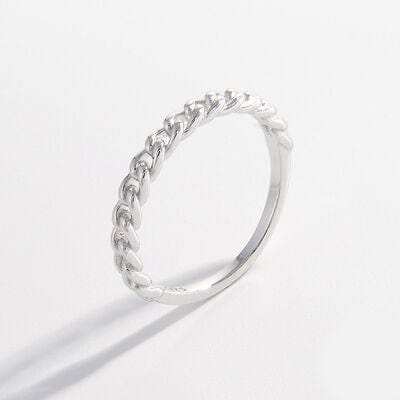 925 Sterling Silver Curb Chain Ring - Trendsi - Flyclothing LLC