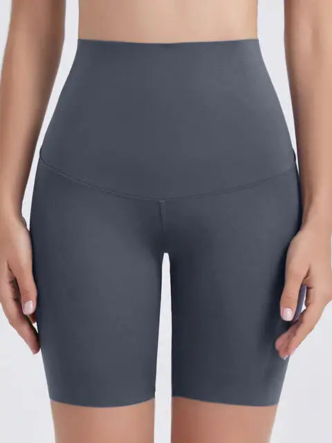 Wide Waistband Sports Shorts - Trendsi - Flyclothing LLC