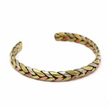 Copper and Brass Cuff Bracelet: Healing Trinity - DZI (J) - DZI (J) - Flyclothing LLC