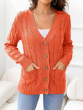 Button Down Cable-Knit Cardigan - Trendsi - Flyclothing LLC
