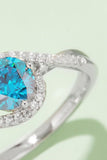 1 Carat Moissanite Contrast 925 Sterling Silver Ring - Trendsi