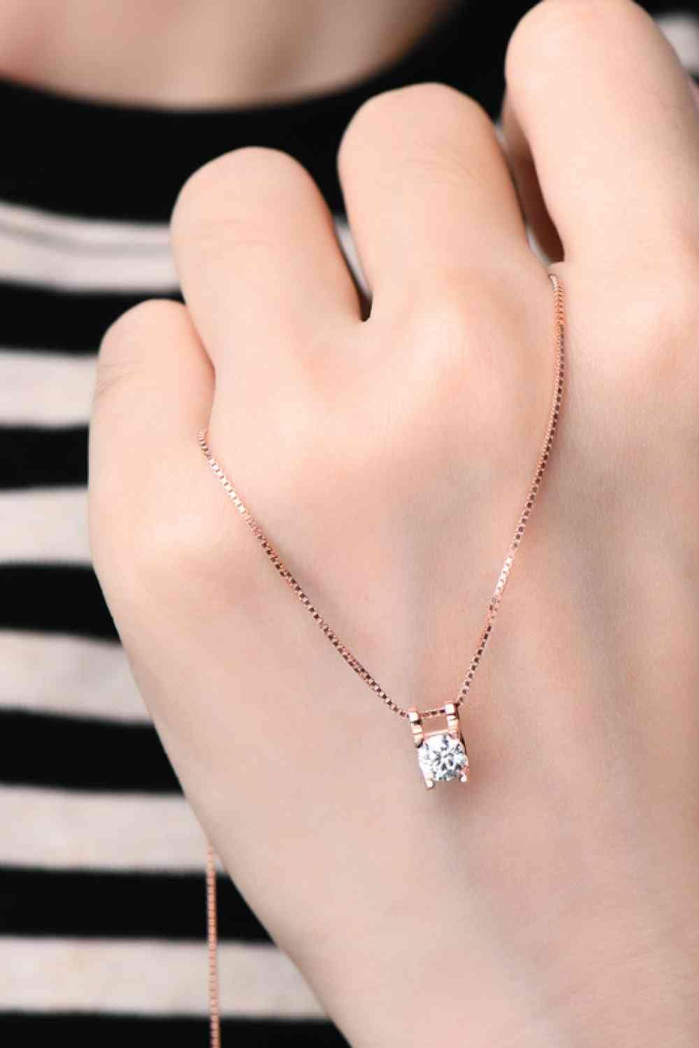 Moissanite 925 Sterling Silver Necklace - Silver / One Size