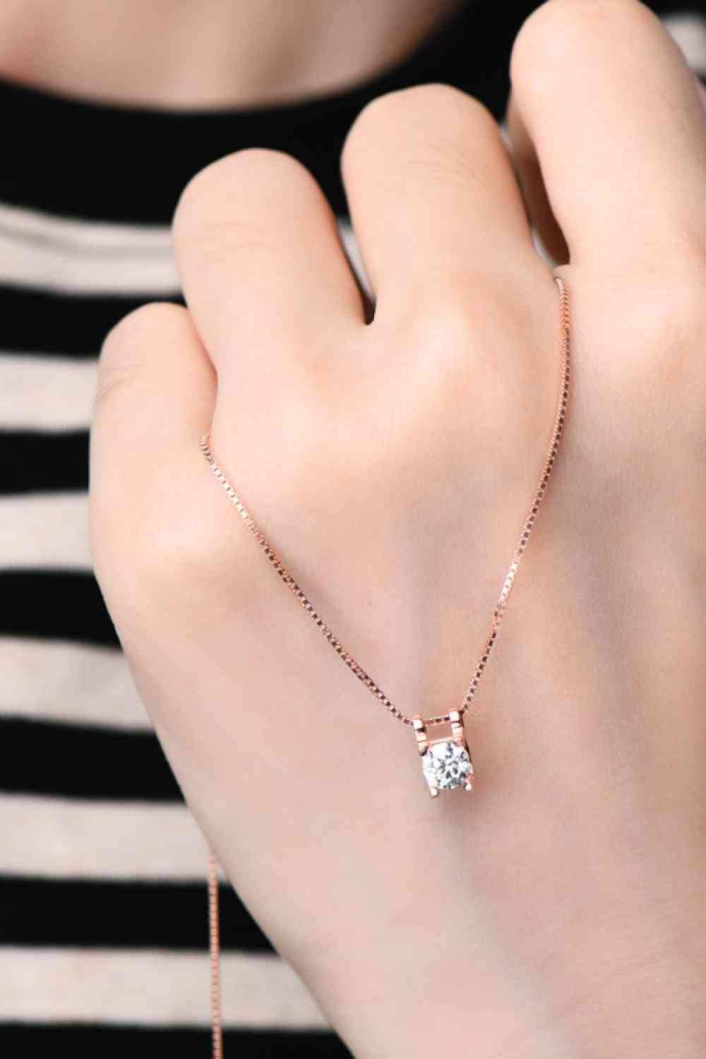 Moissanite 925 Sterling Silver Necklace - Trendsi - Flyclothing LLC