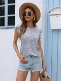 Round Neck Butterfly Sleeve Top - Trendsi - Flyclothing LLC