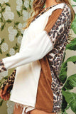 Leopard V-Neck Dropped Shoulder Blouse - Trendsi - Flyclothing LLC