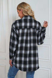 Plaid Button Up Dropped Shoulder Outerwear - Trendsi - Flyclothing LLC