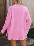 Textured Button Up Dropped Shoulder Shirt - Trendsi - Flyclothing LLC
