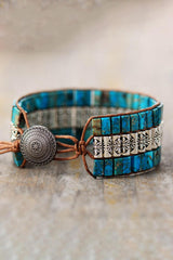 Handmade Triple Layer Natural Stone Bracelet - Trendsi