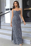 Sequin Backless Split Maxi Dress - Trendsi - Flyclothing LLC