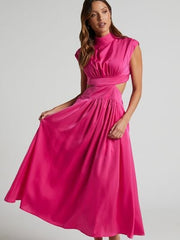 Cutout Mock Neck Sleeveless Dress - Trendsi
