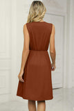 Contrast V-Neck Sleeveless Dress - Trendsi - Flyclothing LLC