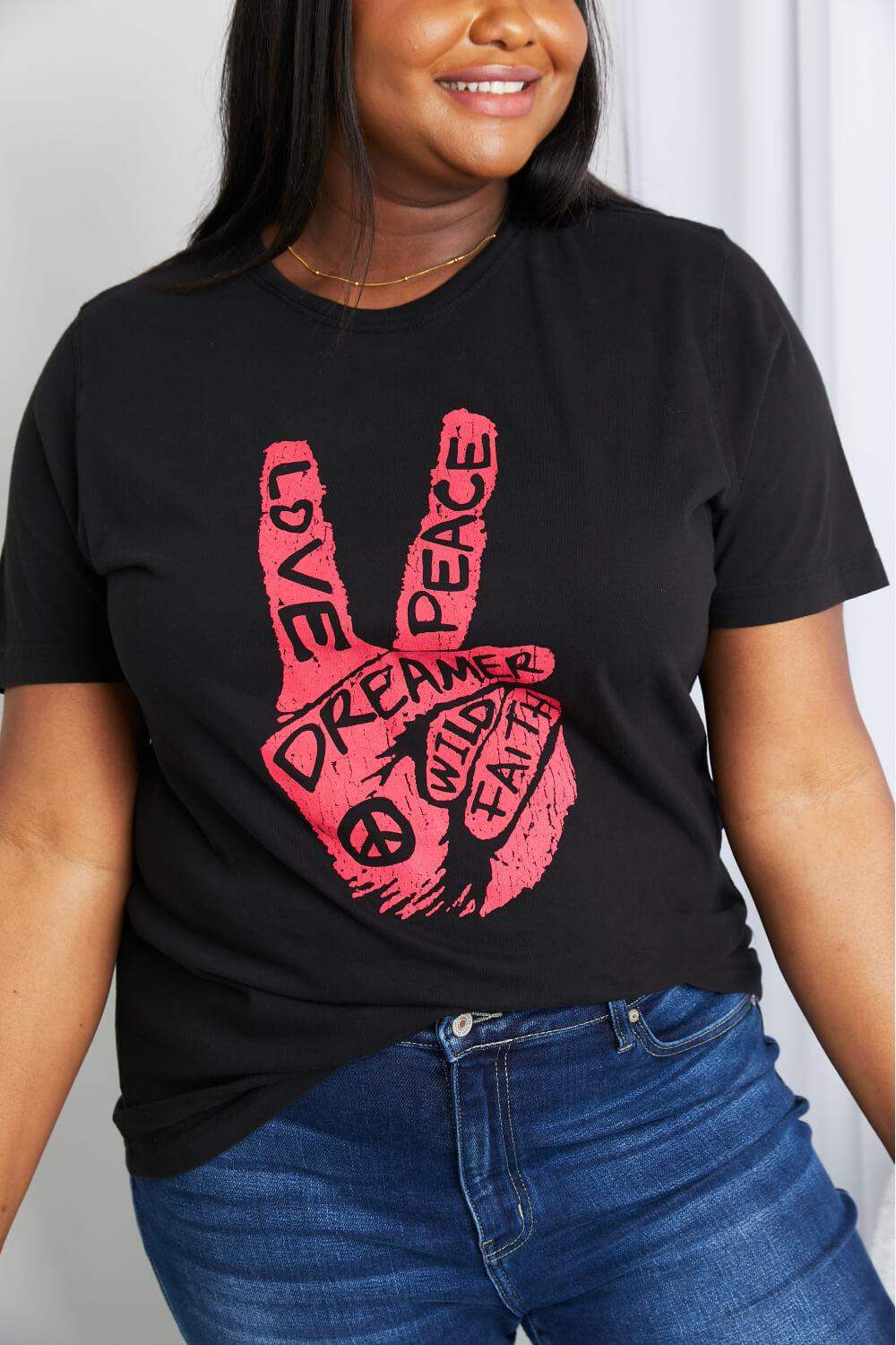 mineB Full Size Graphic Tunic T-Shirt - Trendsi - Flyclothing LLC