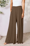 Double Take Full Size Smocked Wide Waistband Wide Leg Pants - Trendsi - Flyclothing LLC