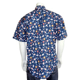 Rockmount Clothing Mens Solar System Print Short Sleeve Western Shirt in Navy - Rockmount Clothing