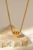 18K Gold-Plated Round Shape Pendant Necklace - Trendsi